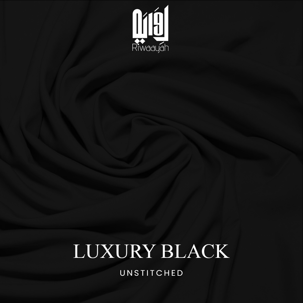 Premium Wash & Wear Boski Finish Fabric – 4 Meter Unstitched (Luxury Black)