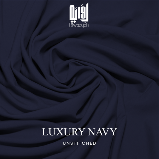 Premium Wash & Wear Boski Finish Fabric – 4 Meter Unstitched (Luxury Navy)