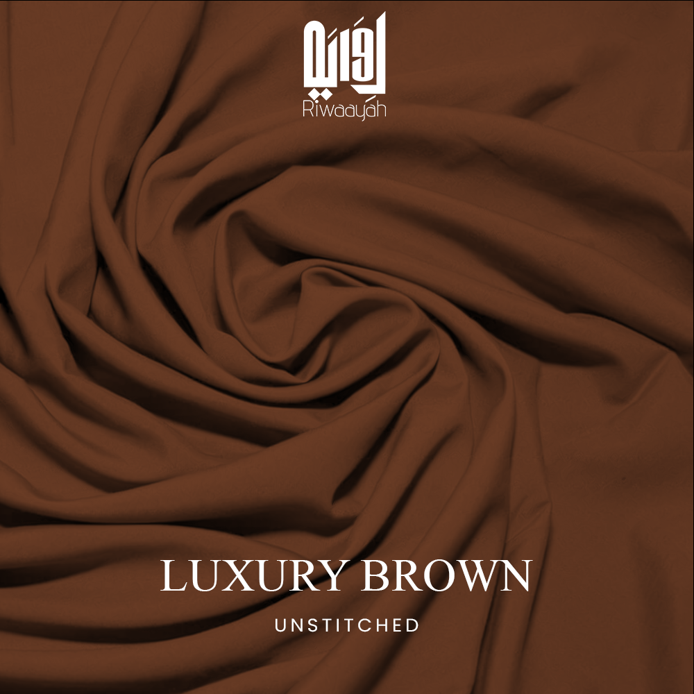 Premium Wash & Wear Boski Finish Fabric – 4 Meter Unstitched (Luxury Brown)