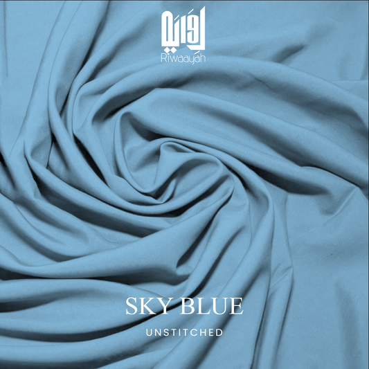 Premium Wash & Wear Boski Finish Fabric – 4 Meter Unstitched (Sky Blue)