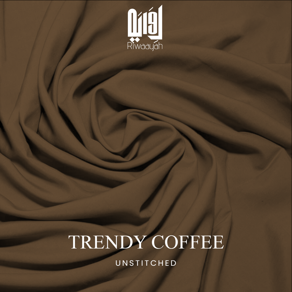 Premium Wash & Wear Boski Finish Fabric – 4 Meter Unstitched (Trendy Coffee)