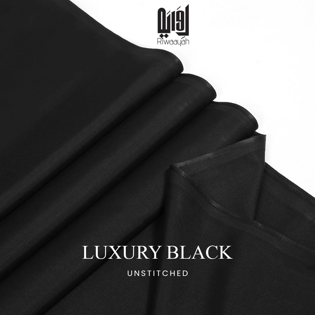 Premium Wash & Wear Boski Finish Fabric – 4 Meter Unstitched (Luxury Black)