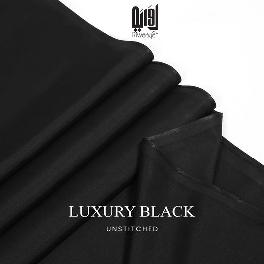 Premium Wash & Wear Boski Finish Fabric – 4 Meter Unstitched (Luxury Black)