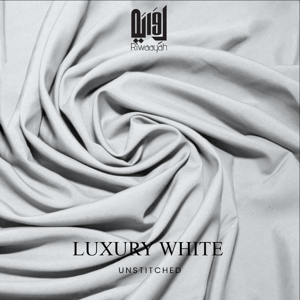 Premium Wash & Wear Boski Finish Fabric – 4 Meter Unstitched (Luxury White)