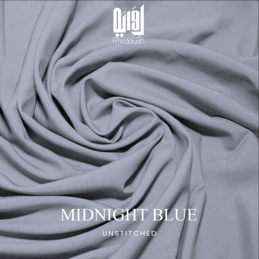 Premium Wash & Wear Boski Finish Fabric – 4 Meter Unstitched (Midnight Blue)